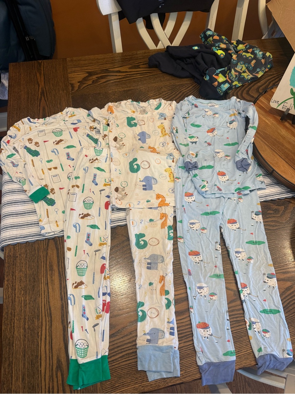 Angel Dear Boys Long-Sleeve Cotton Pajama Set - Blue & Cream Animal Prints